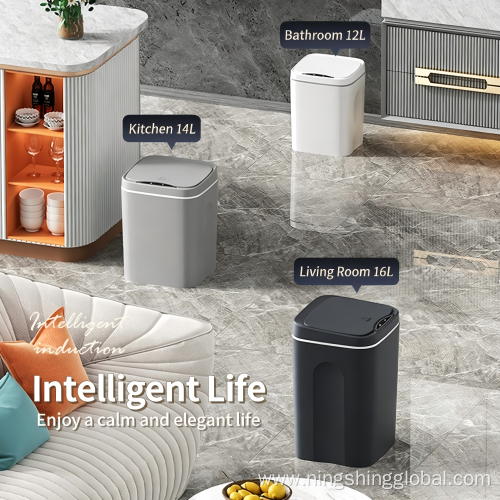 14L/16L Cross-Border Smart Sensor Plastic Trash Can